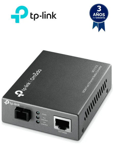 TP-LINK MC111CS - Convertidor de Fibra Óptica WDM Monomodo con 1 puerto RJ45 10/100 Mbps y 1 puerto SC/UPC 100 Mbps. Alcance de hasta 20 km, plug and play. 