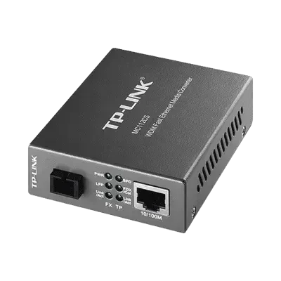 TP-LINK MC112CS - Convertidor de Fibra Óptica WDM Monomodo con 1 puerto RJ45 10/100 Mbps y 1 puerto SC/UPC 100 Mbps / Hasta 20 Km /Plug and Play