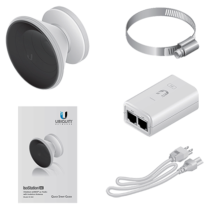 UBIQUITI ISOSTATION IS-5AC Airmax AC - hasta 450 Mbps, 5 GHz (5150 - 5875 MHz) Radio con antena integrada sectorial simétrica de 45 grados de 14 dBi, inmunidad al ruido mejorada