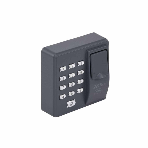 Lector de huella y proximidad con teclado autónomo, 500 huellas/500 tarjetas/8 passwords,capacidad para 500 huellas y 500 tarjetas,Salida relevador NC/NO/COM (12V, 1A).