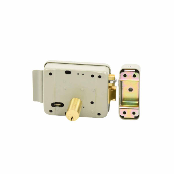 ACCESSPRO ACCESSRIMBL CERRADURA ELECTRICA IZQUIERDA / Incluye Llave / Exterior, 12.9 x 3.8cm, con Botón de Salida