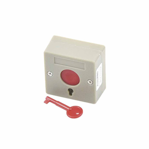 ACCESSPRO ACCESSPA53 Botón de Pánico a Prueba de Fuego /Tamaño Compacto para Fácil Instalación. Botón de pánico para emergencias con sistema de alarma, Restablecimiento fácil con llave incluida.