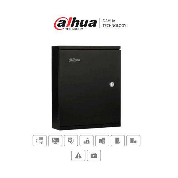 DAHUA ASC2204C-H - Control de acceso TCP/IP, avanzado que gestiona 4 puertas con 4 lectoras vía Wiegand o RS485, soporta hasta 200,000 tarjetas, 150,000 eventos y es compatible con biométricos