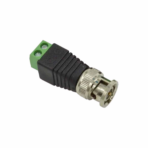 EPCOM TT-RG-17 Adaptador de conector BNC macho a 2 terminales-tornillo para cables AWG-26-14, en aplicaciones Video Vigilancia, Níquel/ Oro/ PTFE y PVC.