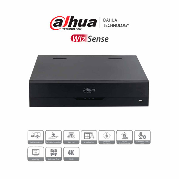 DAHUA DH-XVR5432L-4KL-I3 - DVR de 32 Canales 4k/ WizSense/ H.265+/ Hasta 32 Canales IP