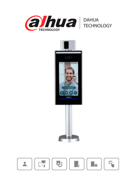 DAHUA DHI-ASI7223X-A-V1-T1 - Control de Acceso con Reconocimiento Facial  y Medición de Temperatura