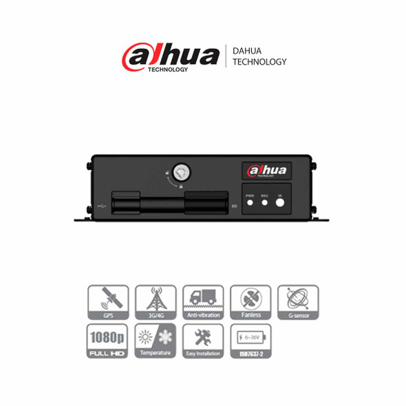 DAHUA DHI-MXVR1004-GCI - DVR Movil de 4 Canales con Inteligencia Artificial 1080p/ H.265