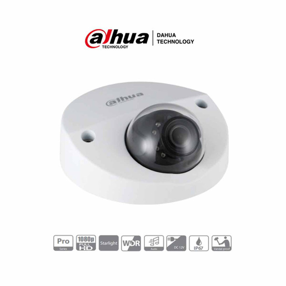 DAHUA HAC-HDBW2241F-A - Cámara Domo Antivandálica Starlight 1080p/ Lente 2.8 mm