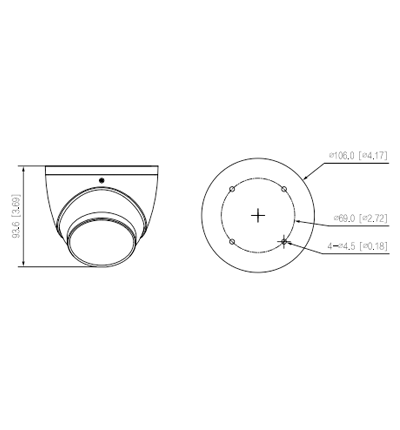 DAHUA HAC-HDW2249T-A-LED - Cámara Domo Full Color 2 Megapíxeles/ Serie Pro/ Lente de 3.6 mm