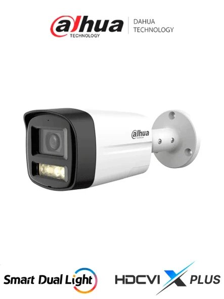 DAHUA HAC-HFW1200TLM-IL-T- Cámara Bullet de 2 MP/ HDCVI X PLUS/ Lente de 2.8 mm Apertura de Hasta 111°/ Audio Bidireccional/ Iluminador Dual Inteligente Hasta 40m/ Metal + Plastico