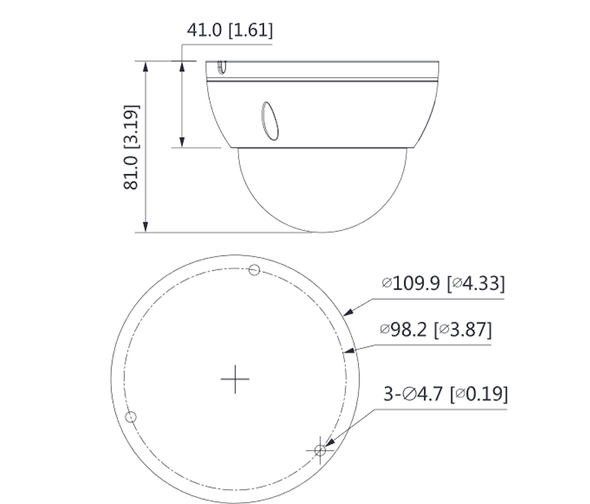 DAHUA IPC-HDBW3441E-AS - Cámara IP Domo Antivandálica de 4 Megapíxeles