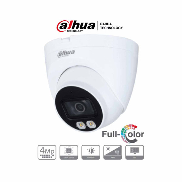 DAHUA IPC-HDW2439T-AS-LED-28- Camara Domo IP de 4 Megapixeles/ Full Color/ Lente de 2.8 mm