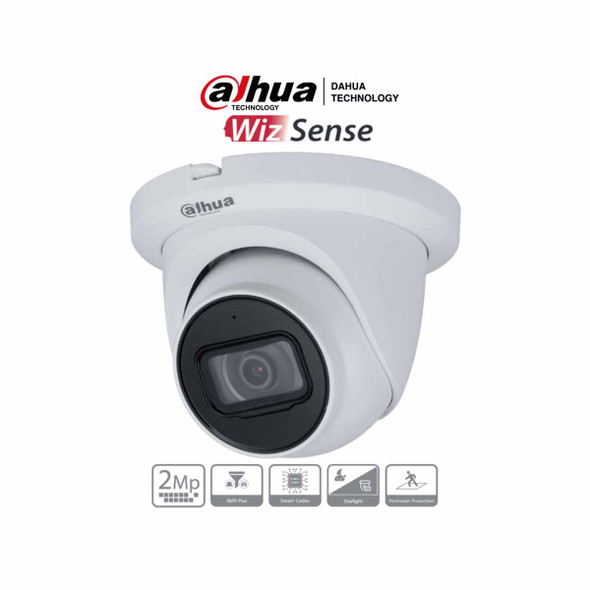 DAHUA IPC-HDW3241TM-AS - Cámara IP Domo de 2 Megapixeles/ WizSense/ Lente de 2.8 mm/ 106°