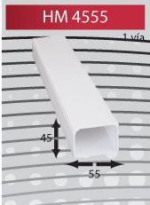 HM HM4555-2 Canaleta de PVC - Color Blanco - 45X55MM - 2 Metros 