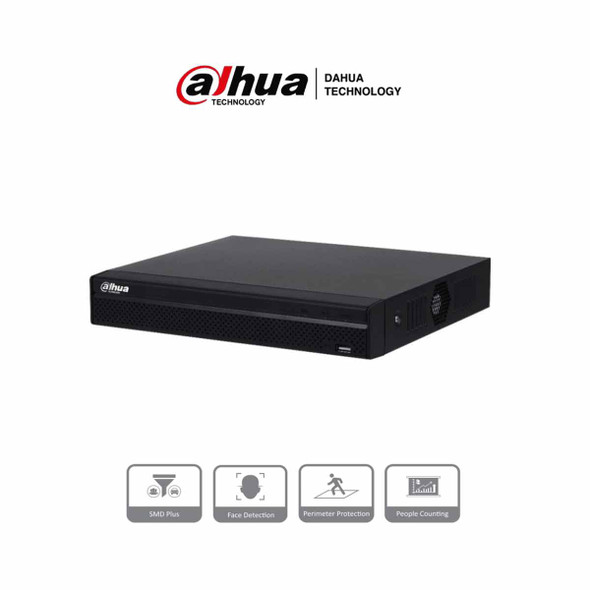 DAHUA NVR4108HS-8P-4KS2/L - NVR de 8 Megapíxeles/ 4k/ 8 Canales IP/ 8 Puertos PoE