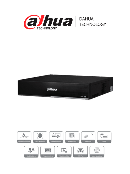 DAHUA NVR5864-I/L- NVR de 64 Canales IP /hasta 24 MP/ WizMind/ H265+/ H265/ H264