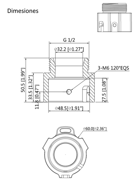DAHUA PFA114 - Adaptador para Montaje de Cámaras PTZ