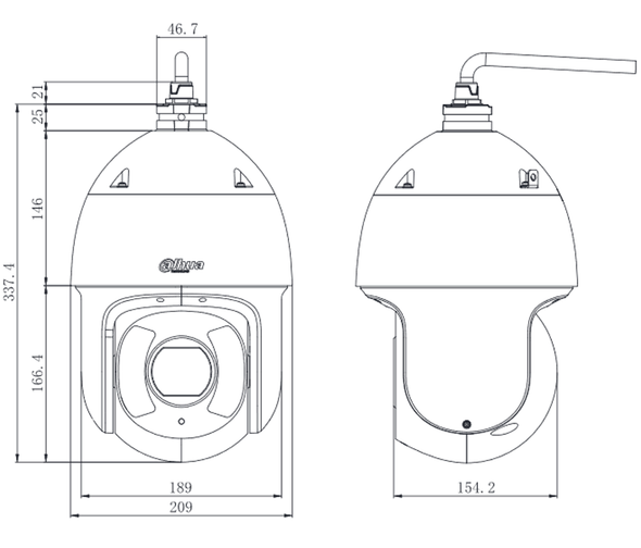 DAHUA SD6CE445XA-HNR - Camara PTZ IP de 45x de Zoom/ 4 Megapixeles/ Con Inteligencia Artificial