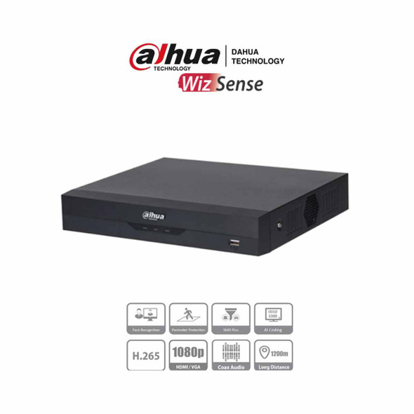 DAHUA XVR5104HS-4KL-I2 (I3) - DVR de 4 Canales 4k/ WizSense/ H.265+/ 4 Canales HDCVI+4 IP