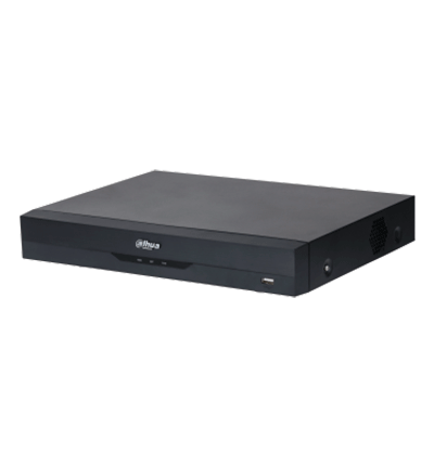 DAHUA XVR5116HE-I3 - DVR de 16 canales 5 MP Lite con WizSense y IA, compresión H.265+, soporta 16 canales y hasta 24 canales IP. Incluye 2 canales de reconocimiento facial, 16 entradas de audio, 16&3 E&S de alarma, SMD Plus y funciones IoT&POS.