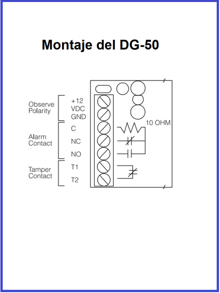 DSC DG50AU - Detector de Ruptura de Cristal Cableado  