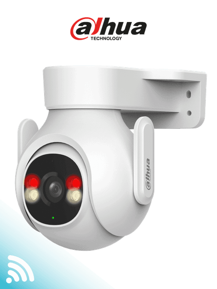 DAHUA DH-P3B-PV- Cámara IP PT WiFi de 3 Megapíxeles con audio bidireccional (micrófono y altavoz), sirena de 110 dB, WiFi 6, detección de personas y vehículos, IP65 y ranura MicroSD