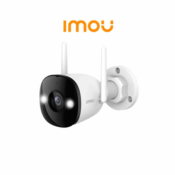 IMOU Bullet 2E 3Mp (IPC-K3DN-3H0WF) - Cámara IP Bullet WiFi de 3MP Full Color, cuenta con micrófono integrado, 102° de visión, H.265, lente de 2.8mm, detección de un humanos, IR 30m, IP67 y ranura MicroSD