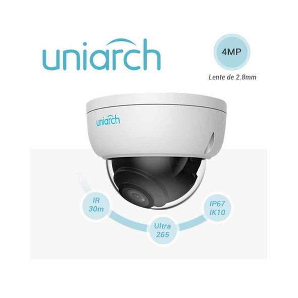 IPC-D124-PF28 CAMARA IP DOMO IPC-D124-PF28 UNIARCH BY UNV 4MP/ ULTRA265