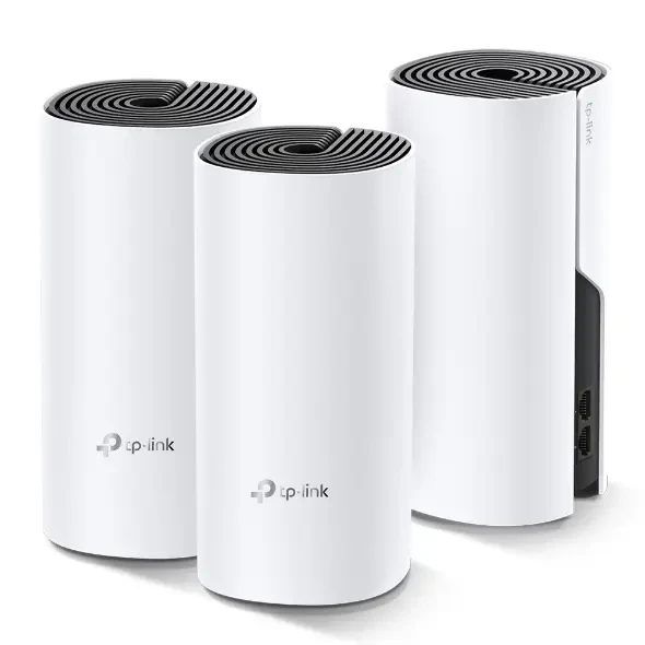 TP-LINKDECO-M4-3PACK KIT 3 Routers Inalámbricos MESH Interior para Hogar / Doble Banda Wi-Fi 5 AC1200 Mbps / 2 Puerto Gigabit WAN/LAN / 2 Antenas Internas / Administración Mediante la App Deco (iOS, Android).