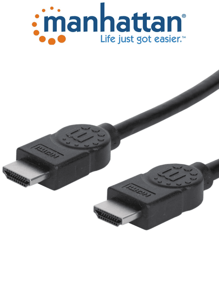 MANHATTAN 323215- Cable HDMI de Alta Velocidad de con Canal Ethernet, HDMI Macho - HDMI Macho, 4K, 30Hz, 2 Metros, Negro. 