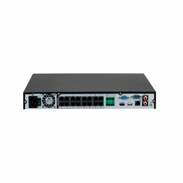 DAHUA DHI-NVR4216-16P-4KS3 NVR de 8 MP/ 4k / 16 Canales IP/ 16 Puertos PoE/ Rendimiento de 160 Mbps/ Smart H.265+/ 2 Bahias de Discos Duros/ Salidas de Video HDMI&VGA/  Alarmas/ Soporta WizSense/ H.265+/ 4 SMD Plus/