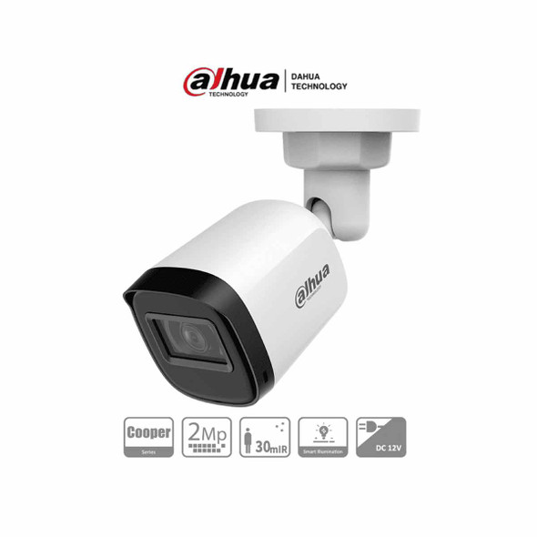 DAHUA HAC-B2A21N-U-0280B - Camara Bullet de 2 Megapixeles/ 1080p/ Lente 2.8 mm/ 100 Grados de Apertura/ 30 Metros de IR/ Metalica/ IP67/ Soporta: CVI/TVI/AHD y CVBS/ Menu OSD para Configuración