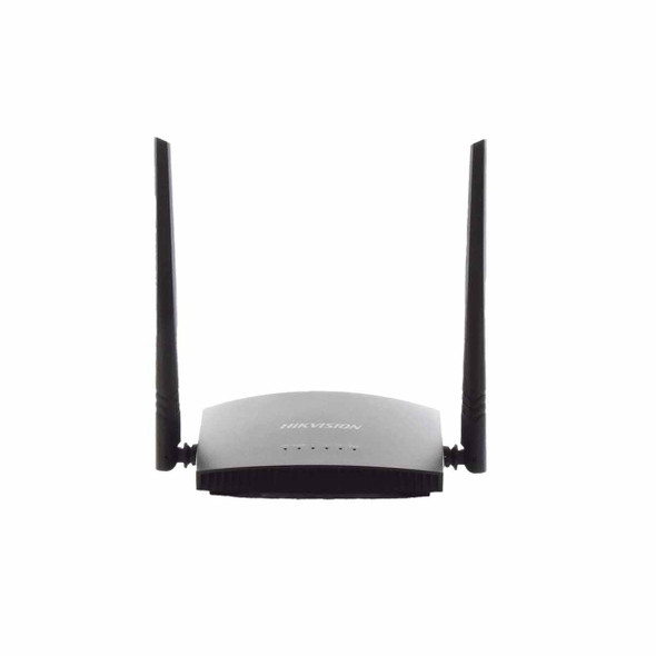 HIKVISION DS-3WR3N Router Inalámbrico WISP en Banda 2.4 GHz / Hasta 300 Mbps / 4 Puertos 10/100 Mbps / 2 Antenas Omnidireccional de 5 dBi / Interior/ Estándar IEEE 802.11b/g/n a 2.4GHz/ Poder de transmisión de 18 dBm