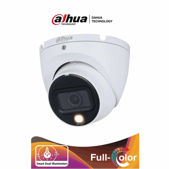 DAHUA HAC-HDW1801TLM-IL-A - Camara Domo 4k/ Iluminador Dual Inteligente + Full Color/ Lente de 2.8mm/ 106 Grados de Apertura/ 20 Metros de Iluminación IR y Visible/ Super Adapt/ Microfono Integrado/ WDR Real de 120 dB/ IP67.