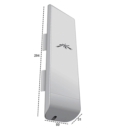 UBIQUITI NSM2 - NanoStation airMAX M2 CPE, hasta 150 Mbps, frecuencia 2 GHz (2412-2462 MHz) con antena integrada de 11 dBi