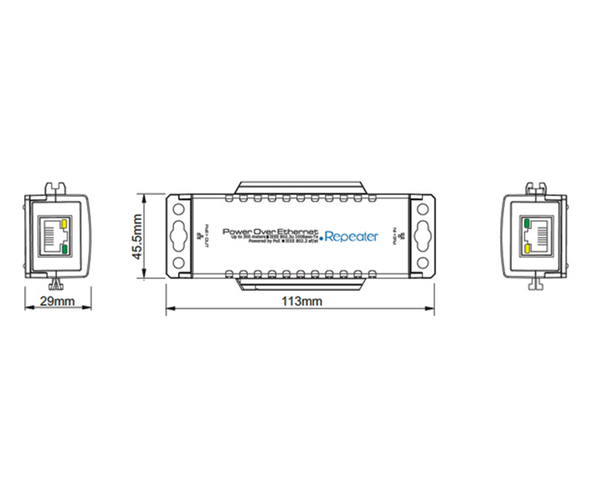 UTEPO UTP3-VER01-POE - Extensor PoE y Poe Plus/ Soporta Protocolos AF y AT