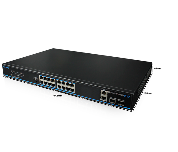 UTEPO UTP3GSW1604TSP200 - Switch  Gigabit  PoE / No administrable / 16 Puertos  PoE  Gigabit 