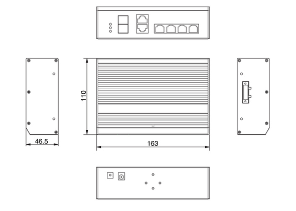 UTEPO UTP7204GEHPOE - Switch  Gigabit industrial high  PoE 4 puertos / 802.3 AF /  802.3at 