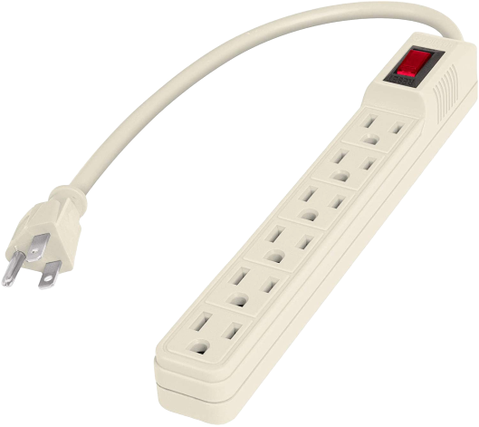 VOLTECK MUL-6E MULTICONTACTO 6 ENTRADAS, fabricado en ABS y PVC Para uso en casa y oficina Interruptor on luz indicadora