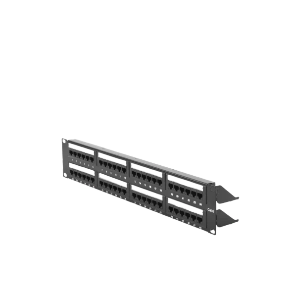 LINKEDPRO LP-PP-608 Panel de parcheo de impacto (110) UTP de 48 puertos Cat6, 19in, 2U, con barra para organizar cable,Nivel rendimiento Cat6/Clase E, alta calidad.Fácil instalación,esquemas de cableado T568A/T568B.
