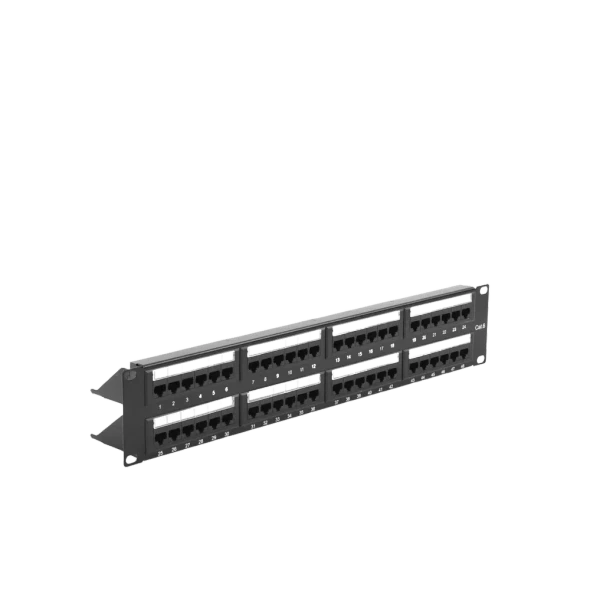 LINKEDPRO LP-PP-608 Panel de parcheo de impacto (110) UTP de 48 puertos Cat6, 19in, 2U, con barra para organizar cable,Nivel rendimiento Cat6/Clase E, alta calidad.Fácil instalación,esquemas de cableado T568A/T568B.