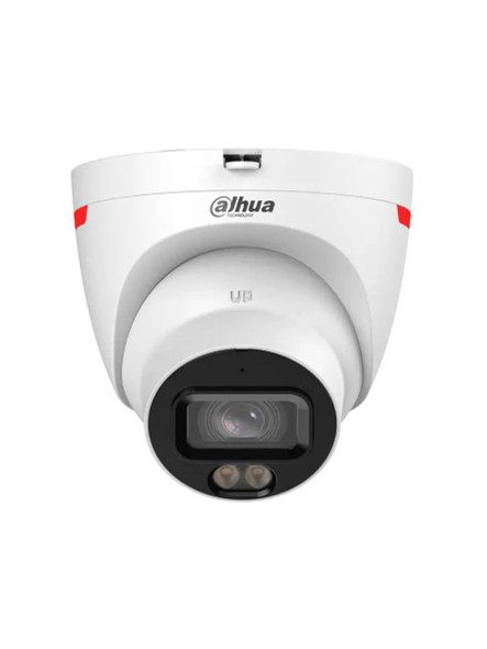 DAHUA DH-IPC-HDW2449T-S-PRO - Cámara IP Domo de 4 MP ofrece tecnología WizColor y WizSense con IA, SMD Plus, lente de 3.6 mm, micrófono integrado, WDR 120 dB, ranura MicroSD, PoE, y protección IP67.
