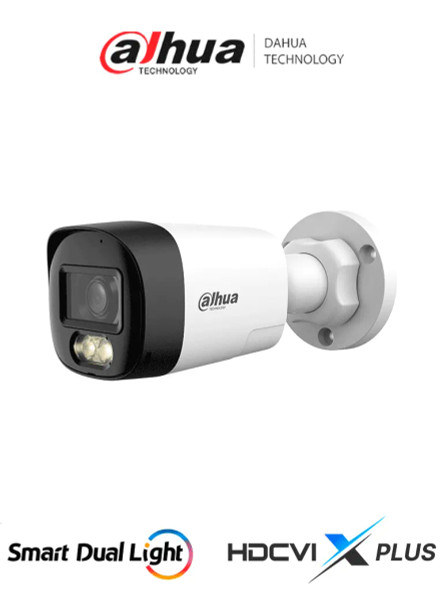 DAHUA DH-HAC-HFW1200RL-IL-T - Camara Bullet de 2 Megapixeles/ Audio Bidireccional/ Iluminación Dual Inteligente Hasta 30m/ Lente de 2.8mm Apertura de 111°/ Policarbonato