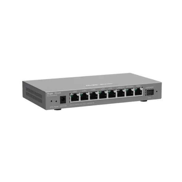 RUIJIE RG-EG209GS Router Balanceador con Función SD-WAN, 8 puertos gigabit y 1 puerto SFP, soporta 4x WAN configurables, hasta 200 clientes. Interfaz de red 8x10/100/1000 Base-T, 1 1GBase-X SFP Recomendado para 200 usuarios.