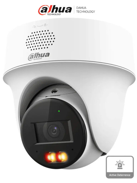 DAHUA IPC-PT1239H-PV-0280B - Cámara PT IP domo de 2 Megapixeles / Lente de 2.8 mm/ 30 Metros de Iluminación Dual Inteligente/ Audio dos vías/ Detección de humanos y vehículos/ Protección Perimetral/ Disuasión activa/ PoE/ IP66