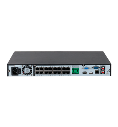 DAHUA NVR2216-16P-I2 - NVR de 8 Megapixeles /16 Canales IP/ WizSense/ 4k Con IA/ 16 Puertos PoE/ 2 Bahías de Discos Duros / 1 Ch de Reconocimiento Facial y FD/ 10 Bases de Datos de Rostros/ H.265+/ SMD Plus/ Soporta Camaras con IA