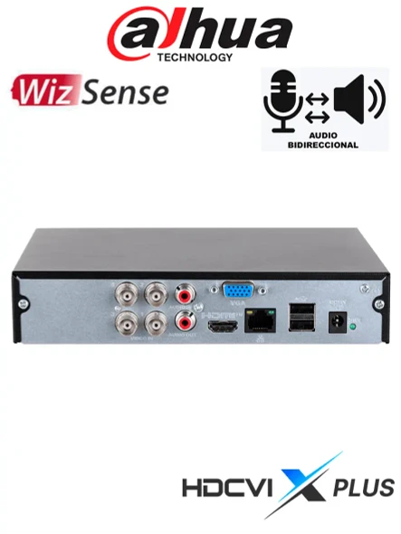 DAHUA DH-XVR1B04H-I/T - DVR de 4 canales 5MP Lite WizSense y H.265+/ HDCVI X PLUS/ Soporta 4 Canales+2 IP o Hasta 6 Canales IP/Audio Bidireccional en los 4 Canales/ SMD Plus y Búsqueda Inteligente de Humanos y Vehículos/ Compatible con Dolink Care
