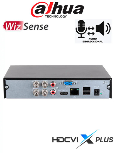 DAHUA DH-XVR1B04H-I/T - DVR de 4 canales 5MP Lite WizSense y H.265+/ HDCVI X PLUS/ Soporta 4 Canales+2 IP o Hasta 6 Canales IP/Audio Bidireccional en los 4 Canales/ SMD Plus y Búsqueda Inteligente de Humanos y Vehículos/ Compatible con Dolink Care