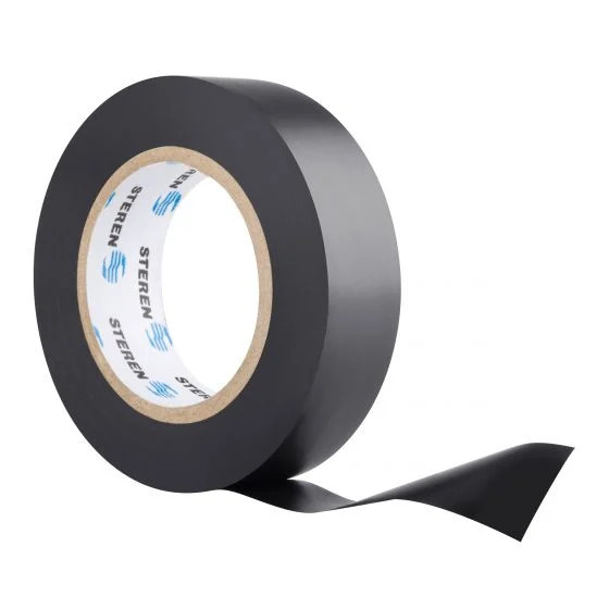  STEREN PT-13NE CINTA DE AISLAR DE PVC COLOR NEGRO,ideal para instalaciones eléctricas por su gran elasticidad y adhesivo de alta calidad, resistente a temperaturas altas y humedad. Mide 18,3 m de largo.