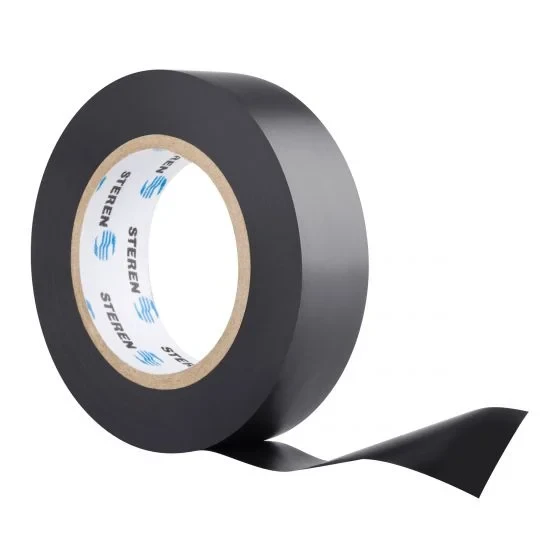STEREN PT-13NE CINTA DE AISLAR DE PVC COLOR NEGRO,ideal para instalaciones eléctricas por su gran elasticidad y adhesivo de alta calidad, resistente a temperaturas altas y humedad. Mide 18,3 m de largo.
